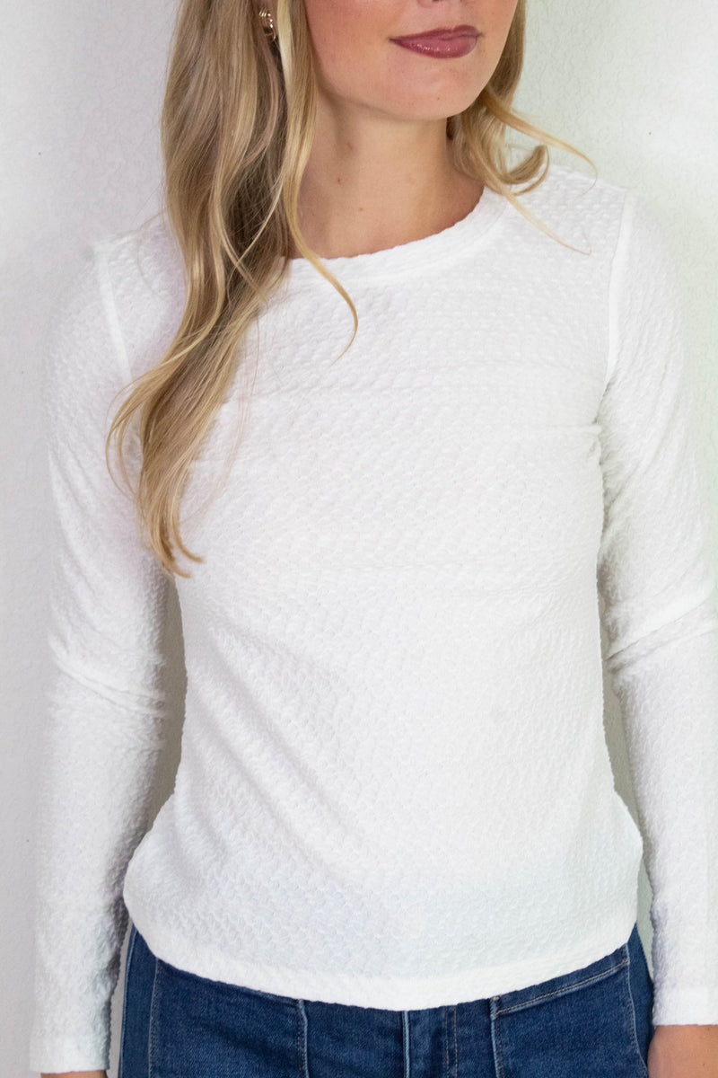 Crew Lace Tee, Chalk | Sanctuary