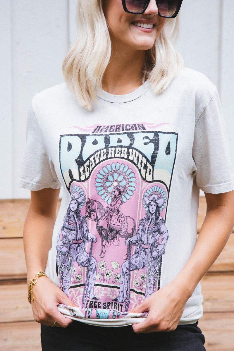 Rodeo Leave Her Wild Graphic Tee, Off White