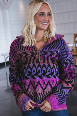 Harriet Sailor Neck Pullover Sweater, Multi Mix | RD Style