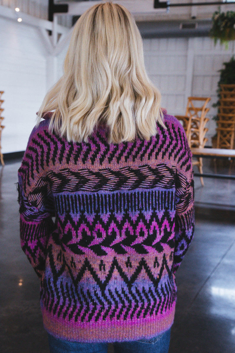 Harriet Sailor Neck Pullover Sweater, Multi Mix | RD Style