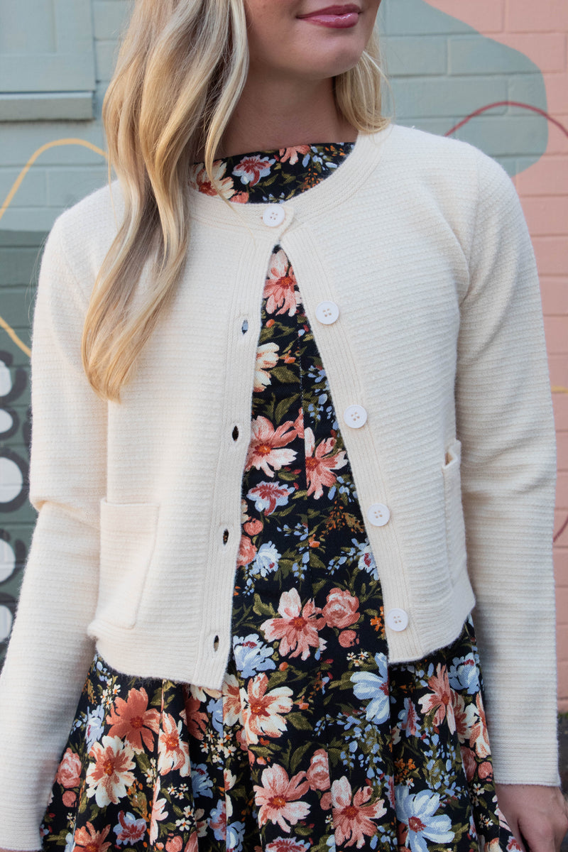 Eva Button Up Sweater Cardigan, Butter