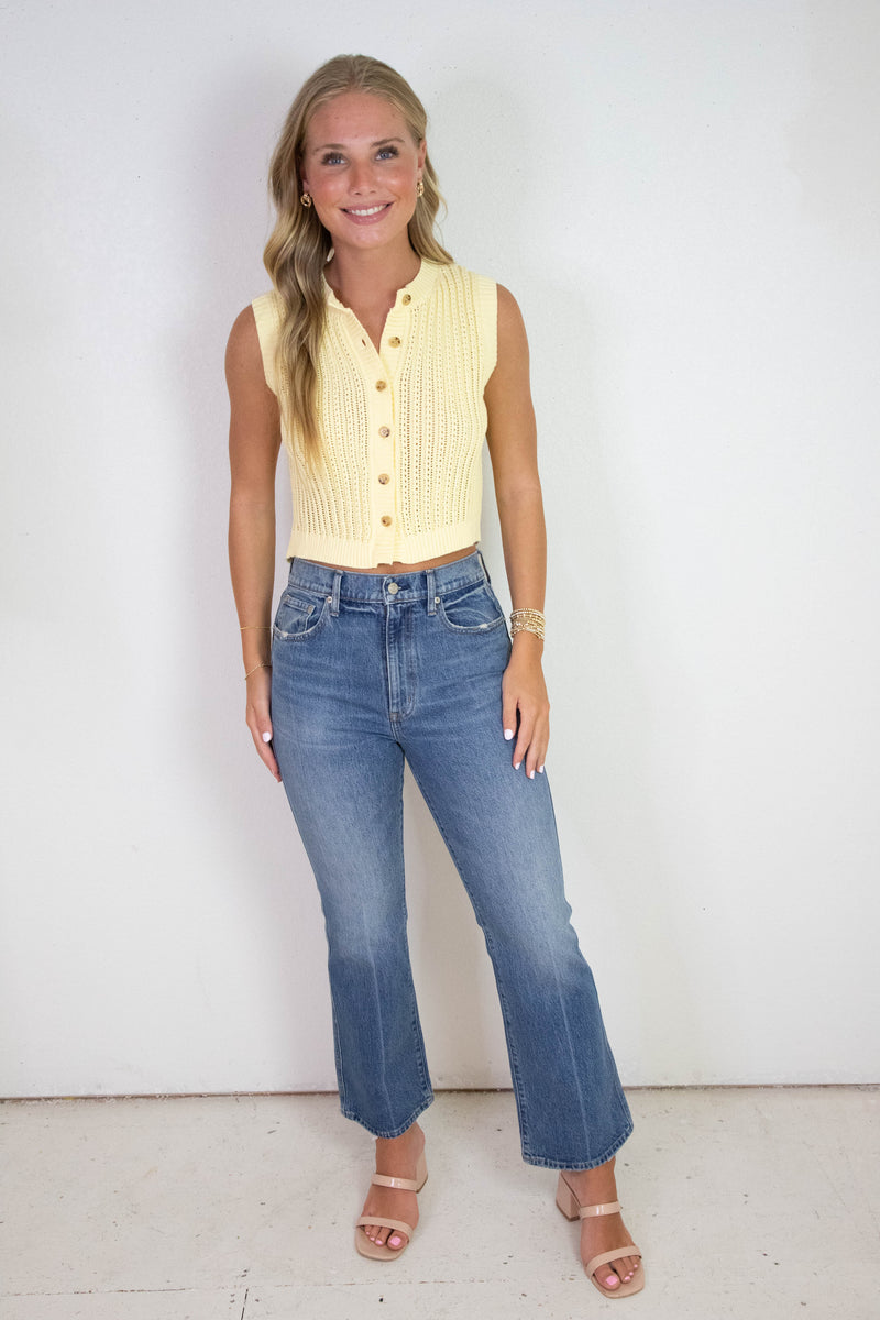 Eliza Button Down Sweater Vest, Butter