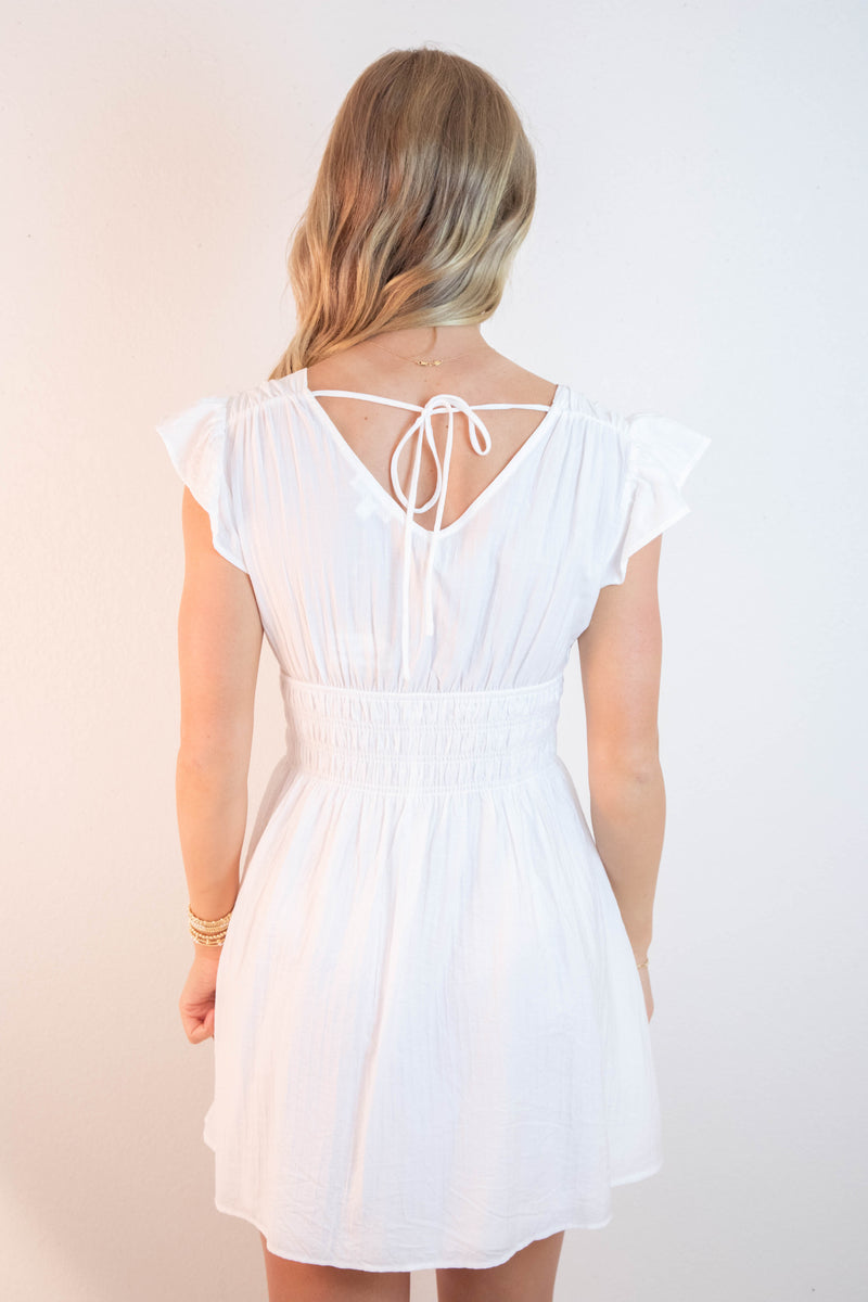 Lainey Solid Mini Dress, White