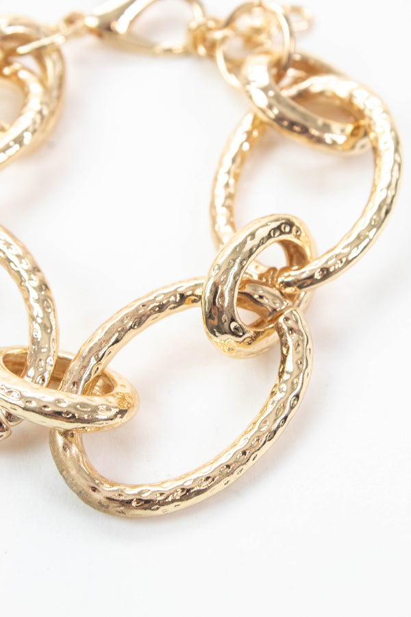 Lakelynn Hammered Open Circle Bracelet, Gold