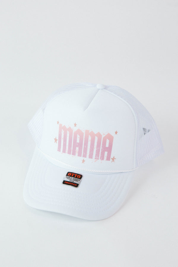Mama Trucker Hat, White