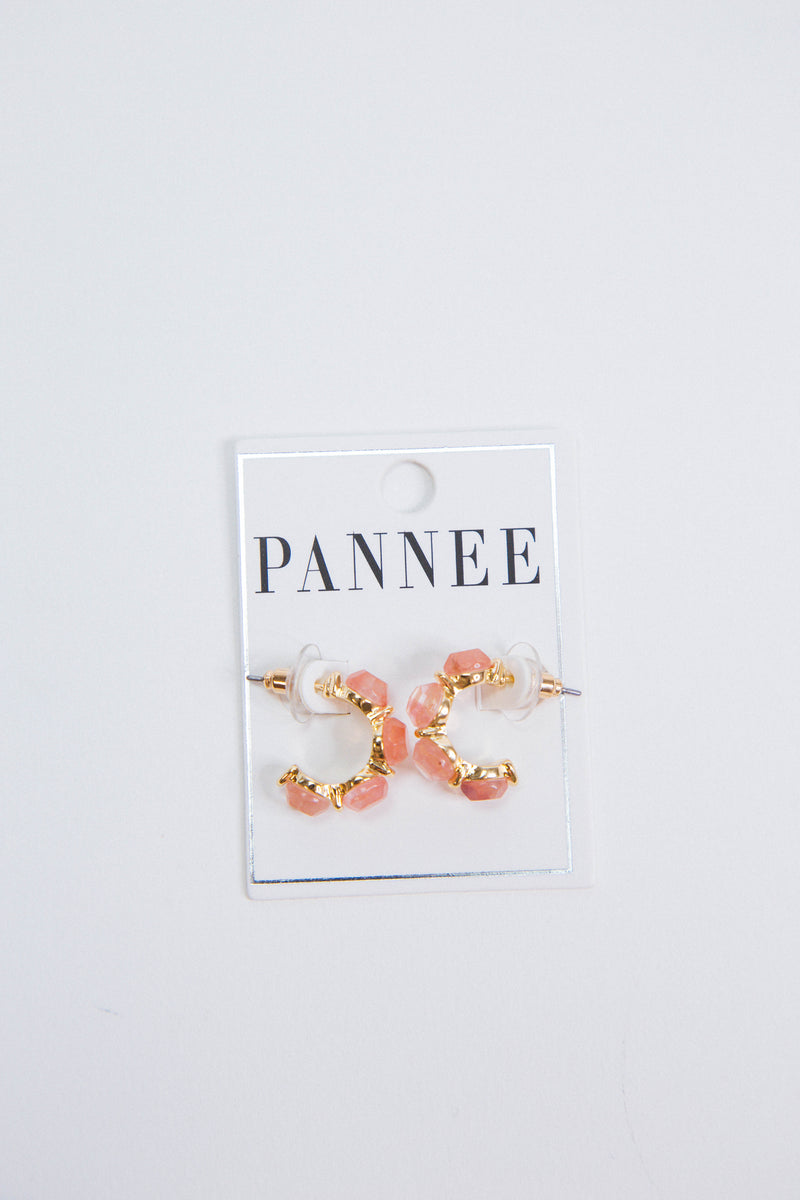 Haines Hoop Earrings, Pink