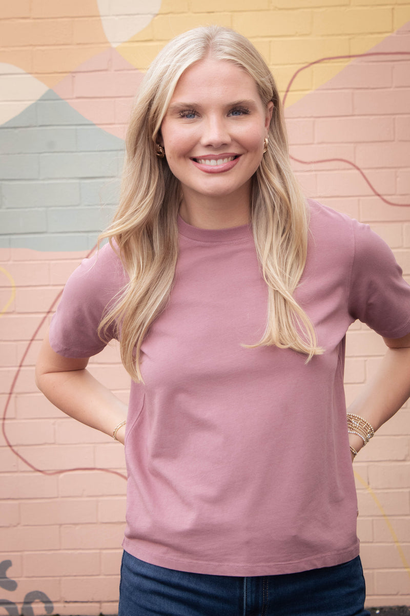 Adalynn Classic Boxy Fit Tee, Rose Taupe