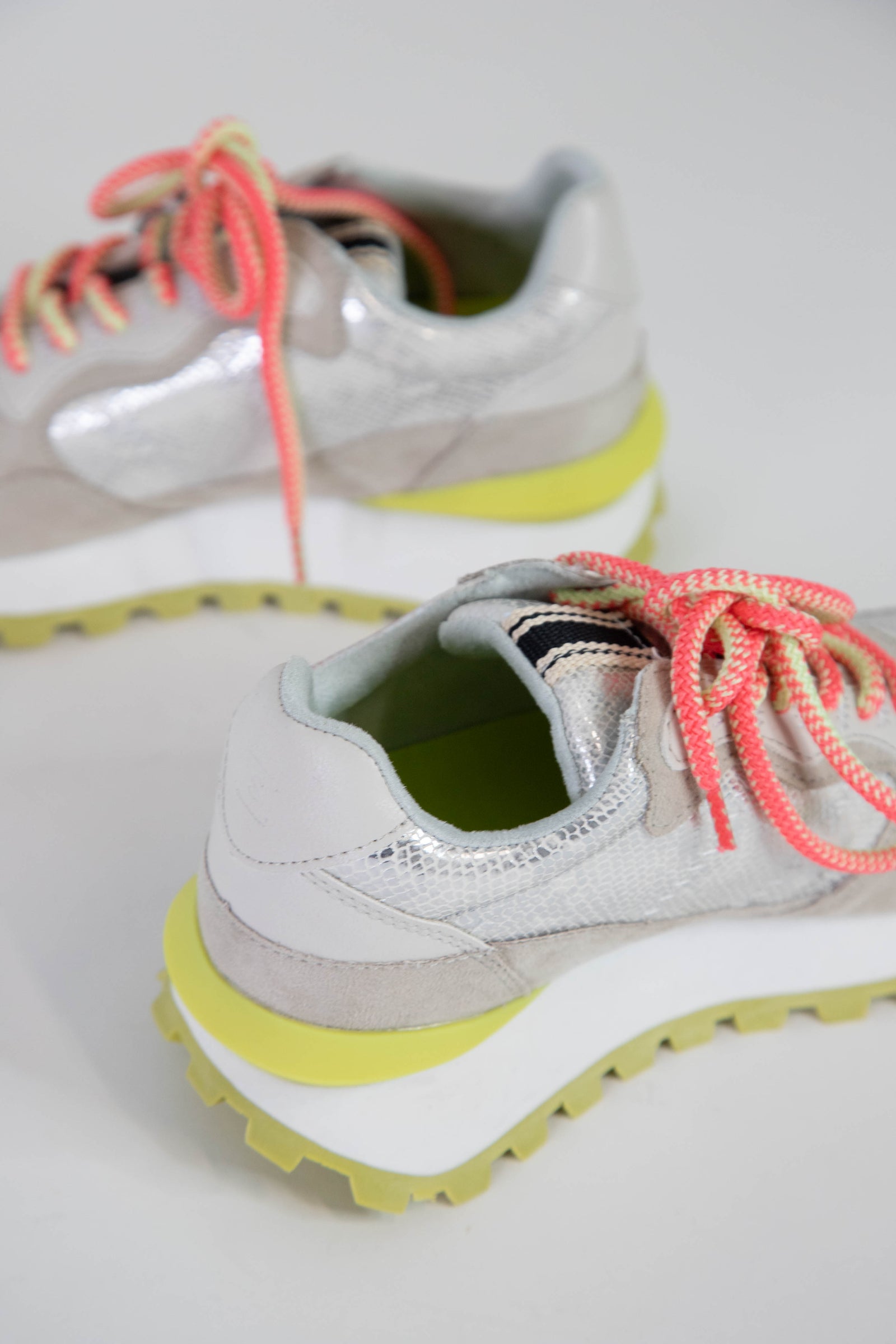Phoebe Running Shoe, Silver Snake | ShuShop – North & Main