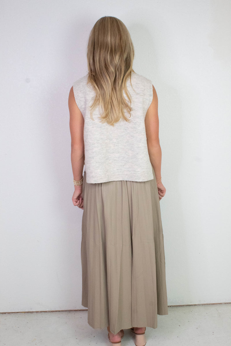 Sybil Side Tie Sweater Vest, Oatmeal