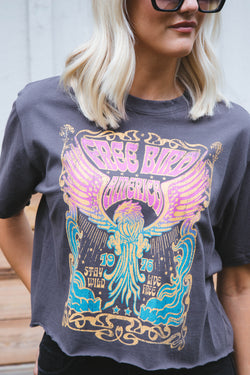 Free Bird America Cropped Tee, Ink