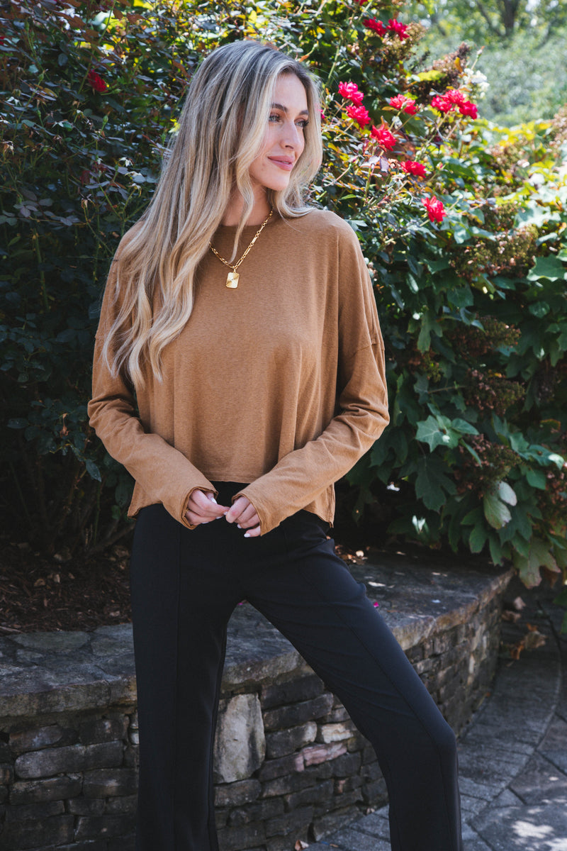 Rain Check Oversized Tee, Pale Brown