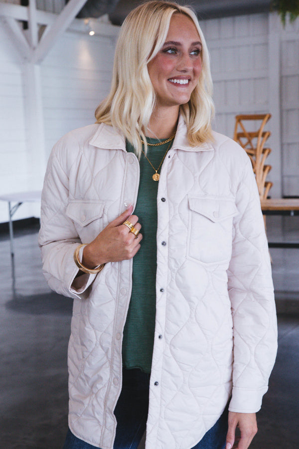 Eleanor Quilted Jacket, Cream | Velvet Heart