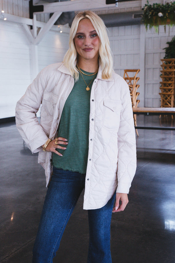 Eleanor Quilted Jacket, Cream | Velvet Heart