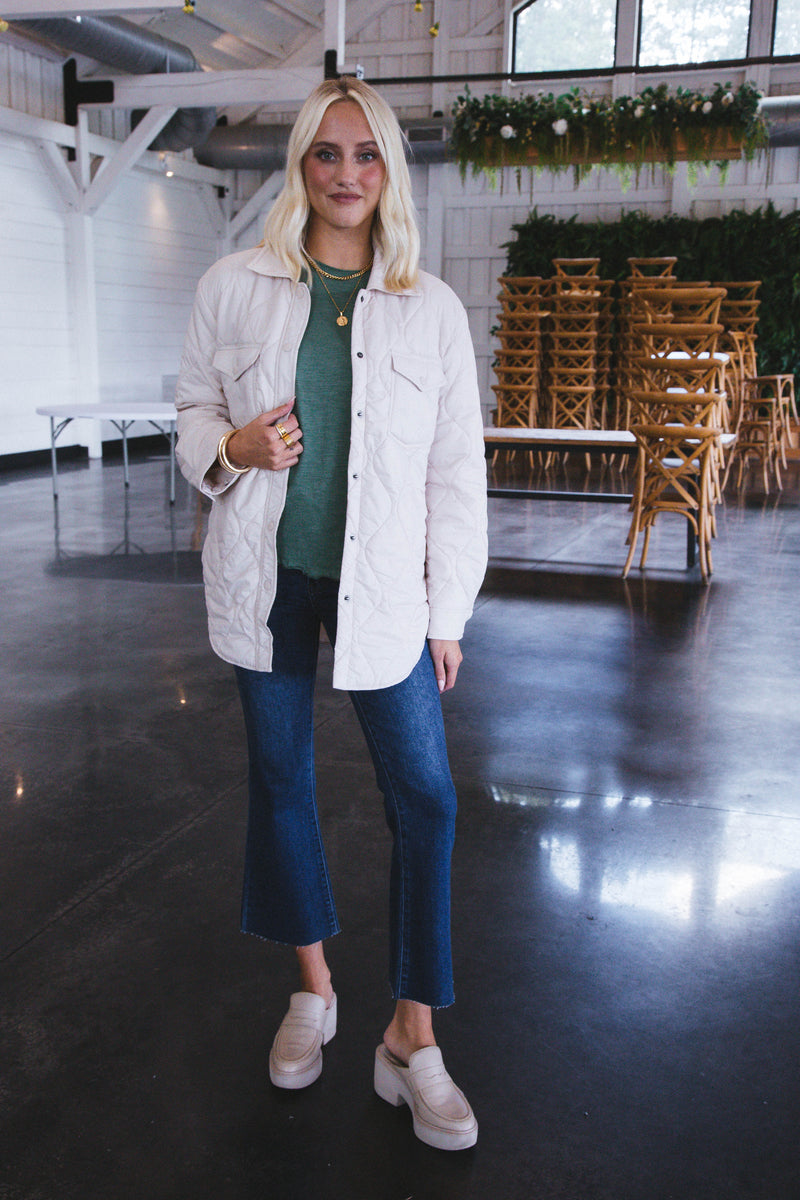 Eleanor Quilted Jacket, Cream | Velvet Heart