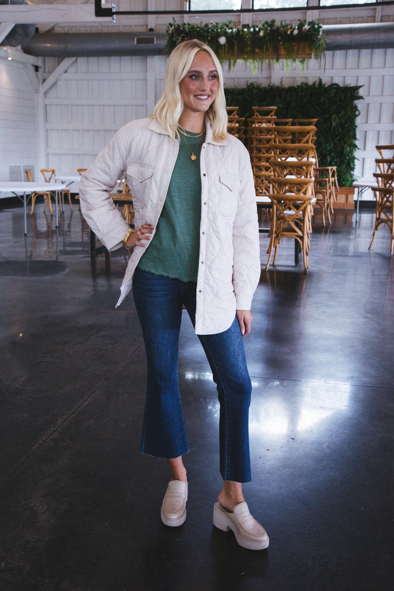 Eleanor Quilted Jacket, Cream | Velvet Heart