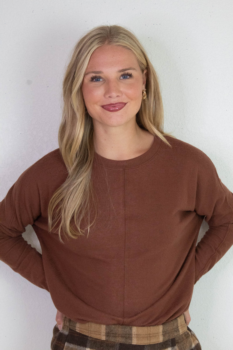 Eliana Seam Front Top, Chestnut
