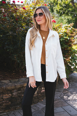 Cooling Off Corduroy Shirt, Off White