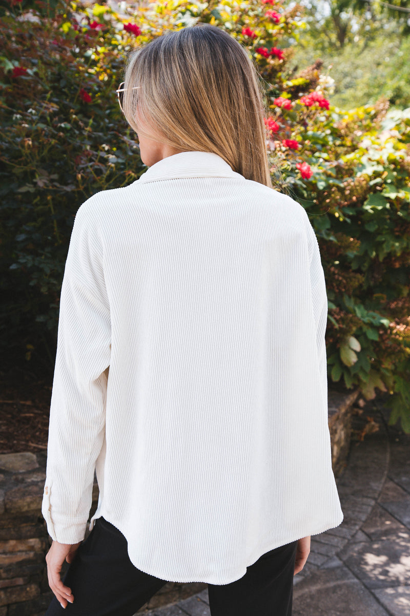 Cooling Off Corduroy Shirt, Off White