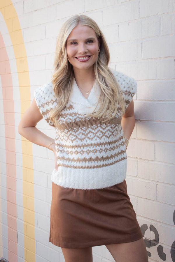 Paulie Collared Sweater Vest, Multi | Steve Madden