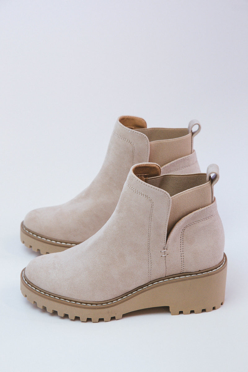 Rielle Lug Wedge Bootie, Desert | DV by Dolce Vita