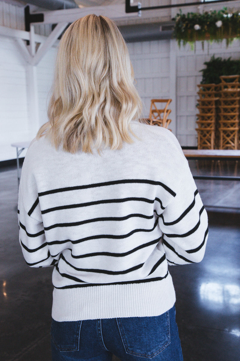 Casual And Chill Sweater, Black Stripe | Sanctuary