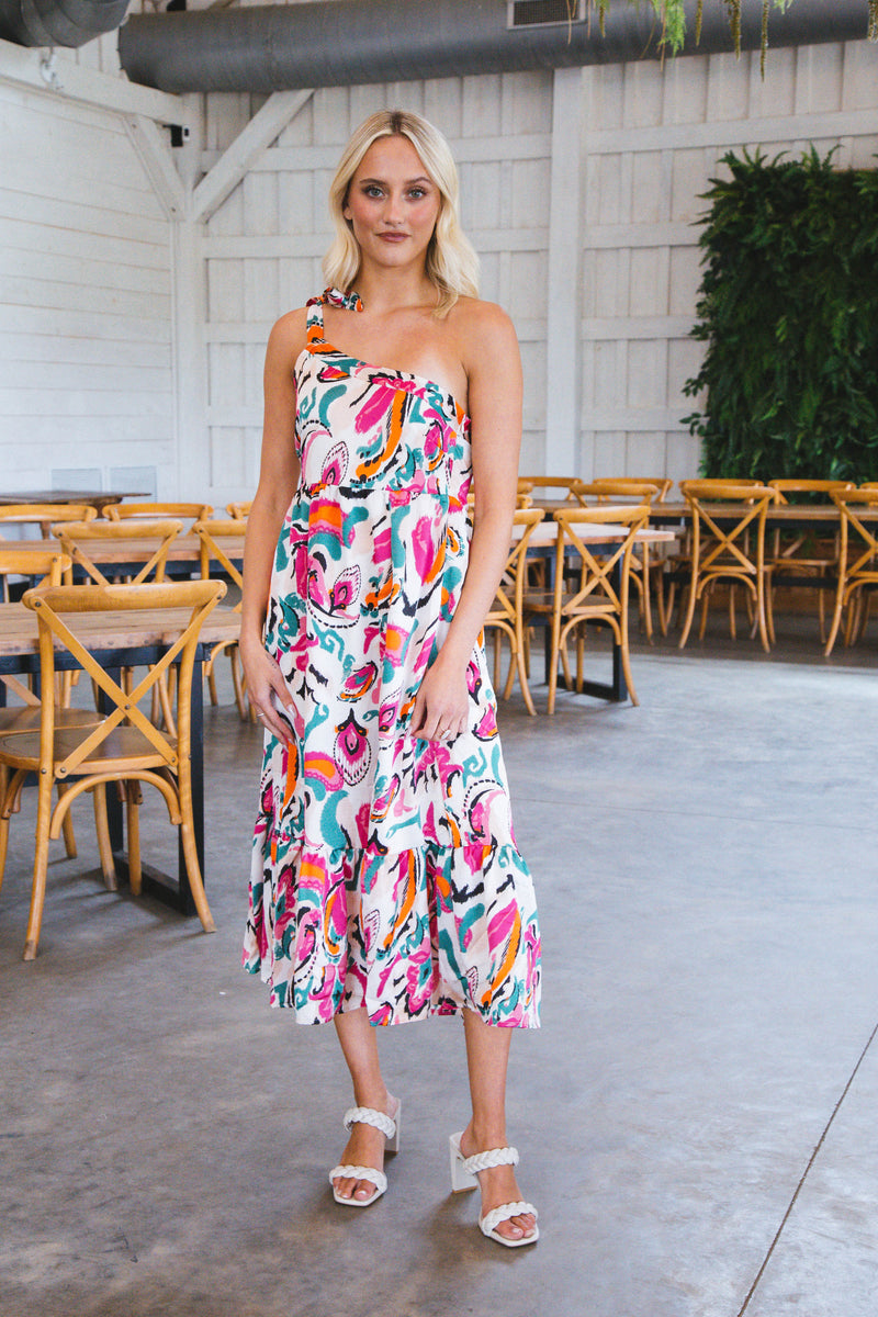 Maelyn Midi Dress, Fuchsia