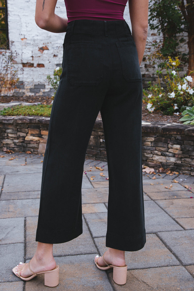 Alyx Twill Tencel Wide Leg Pant, Black | Velvet Heart