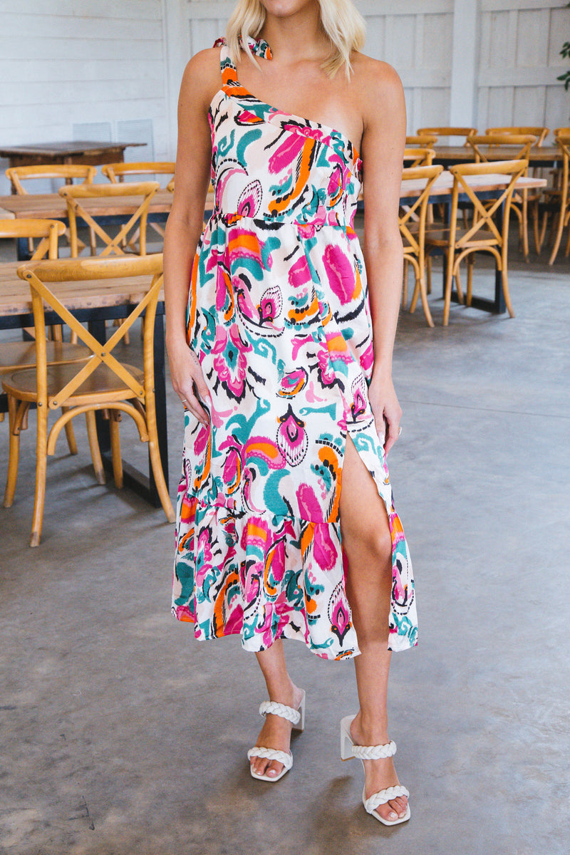 Maelyn Midi Dress, Fuchsia