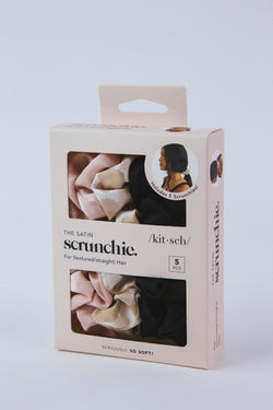 Satin 5-Piece Sleep Scrunchie Set, Assorted | Kitsch