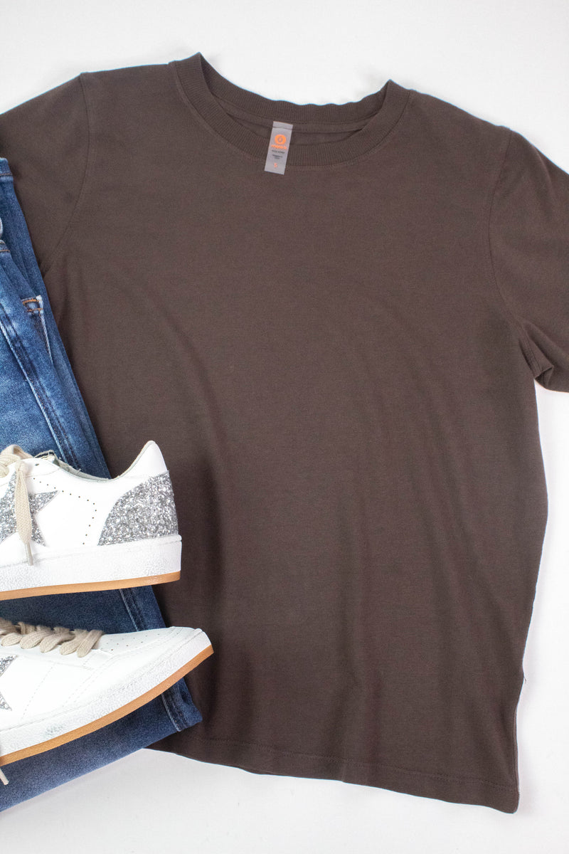 Adalynn Classic Boxy Fit Tee, Espresso