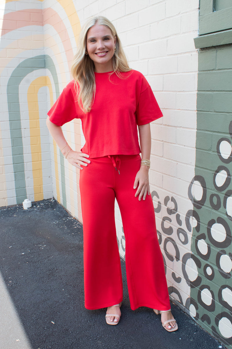 Airessentials Wide Leg Pant, Spanx Red | SPANX