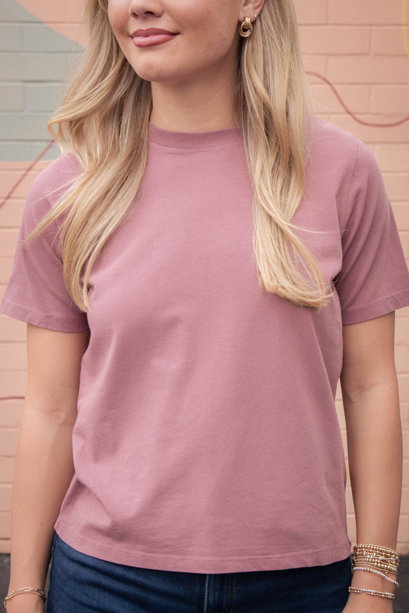 Adalynn Classic Boxy Fit Tee, Rose Taupe