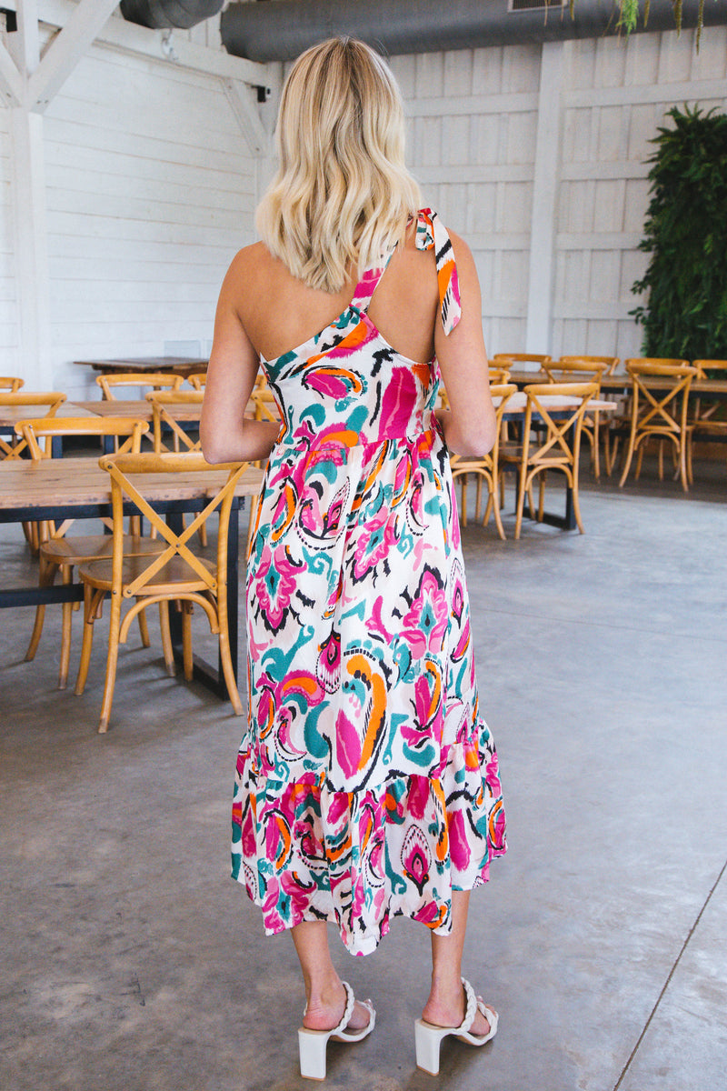 Maelyn Midi Dress, Fuchsia