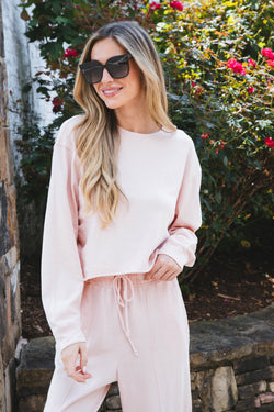Burrow Cutoff Sweatshirt, Dusty Pink