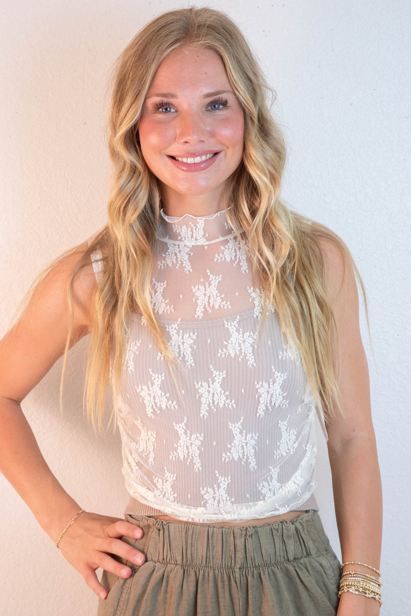 Adelaide Ribbed Crop Cami, Mushroom