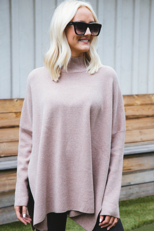 Izzie Tunic Sweater, Mocha