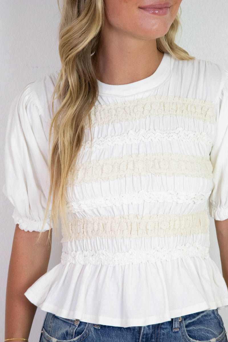 Maxey Knit Textured Top, Ivory | Free People