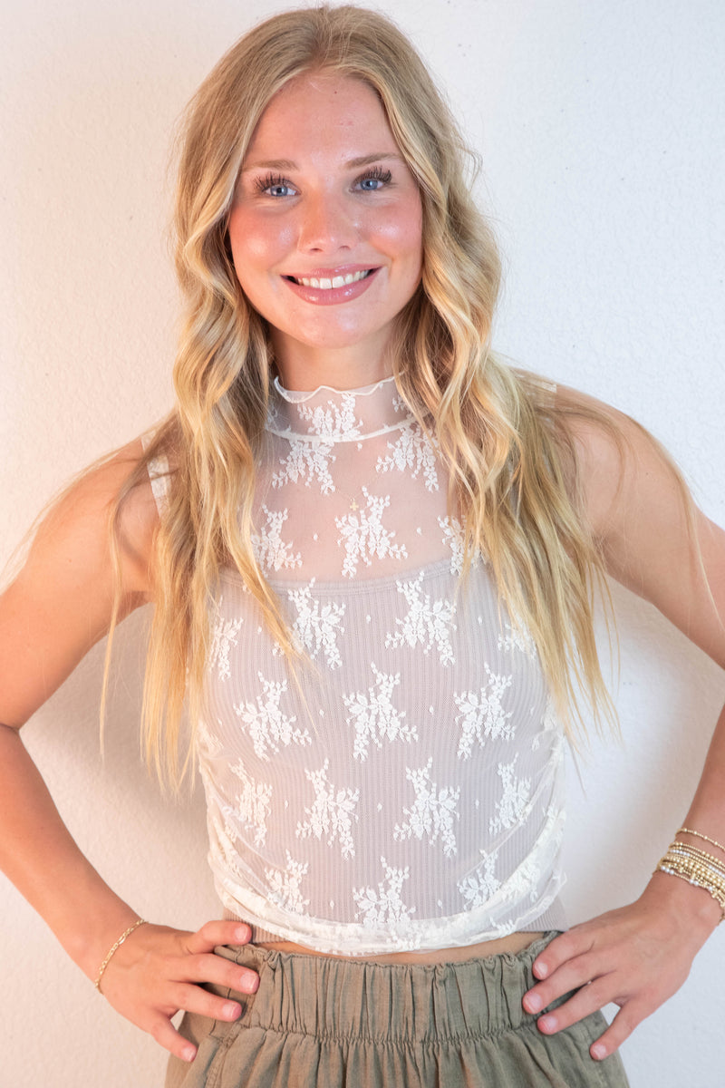 Adelaide Ribbed Crop Cami, Mushroom