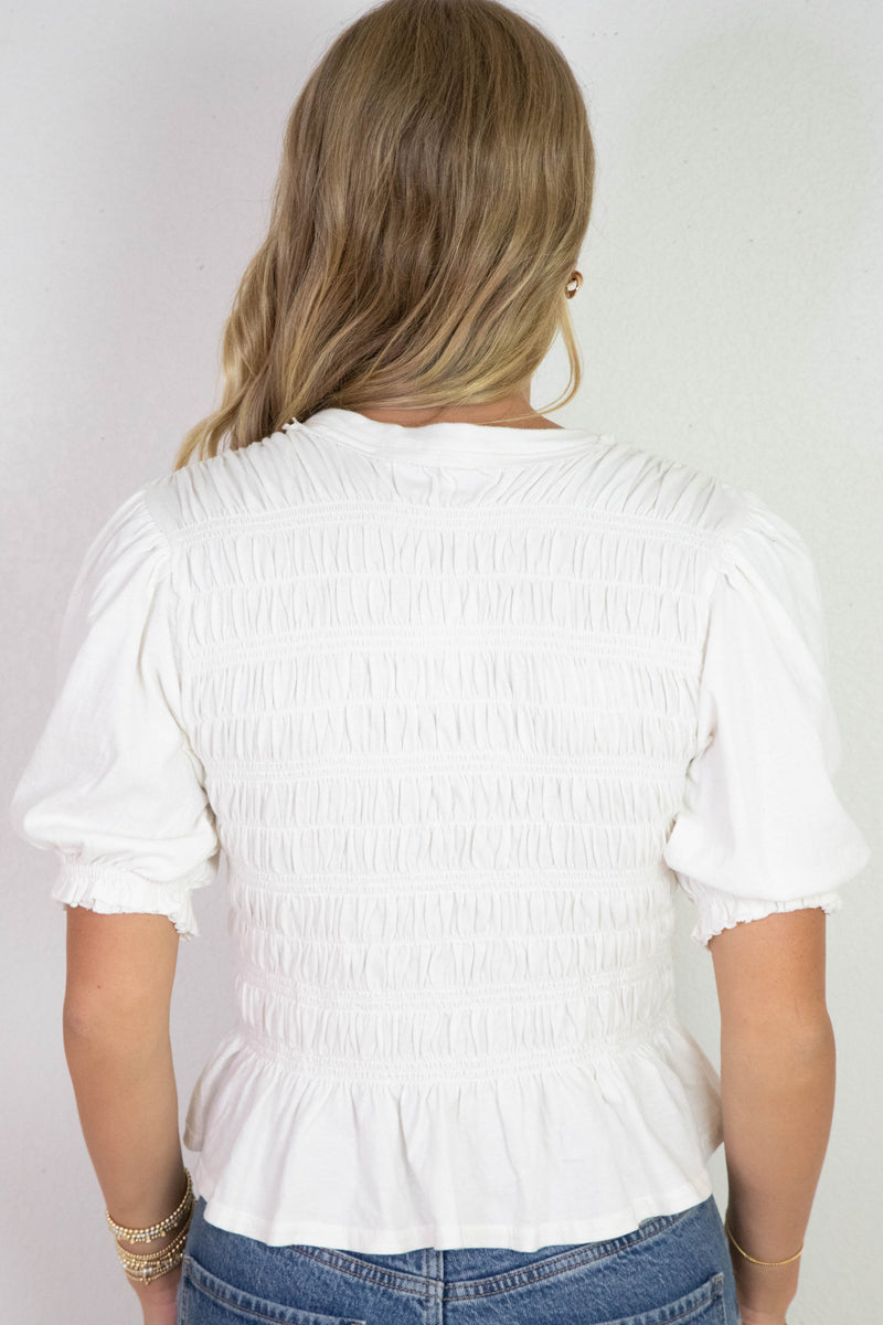Maxey Knit Textured Top, Ivory | Free People