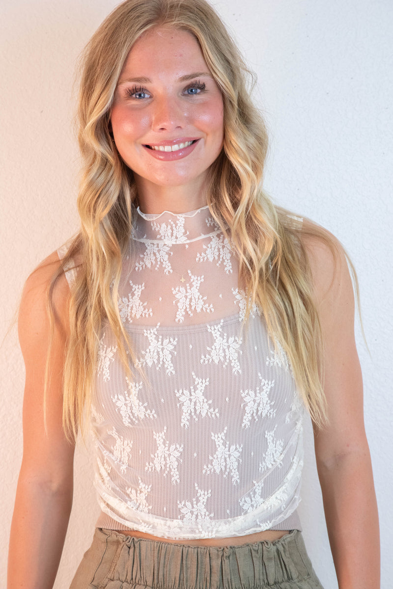 Adelaide Ribbed Crop Cami, Mushroom
