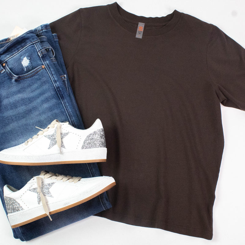 Adalynn Classic Boxy Fit Tee, Espresso