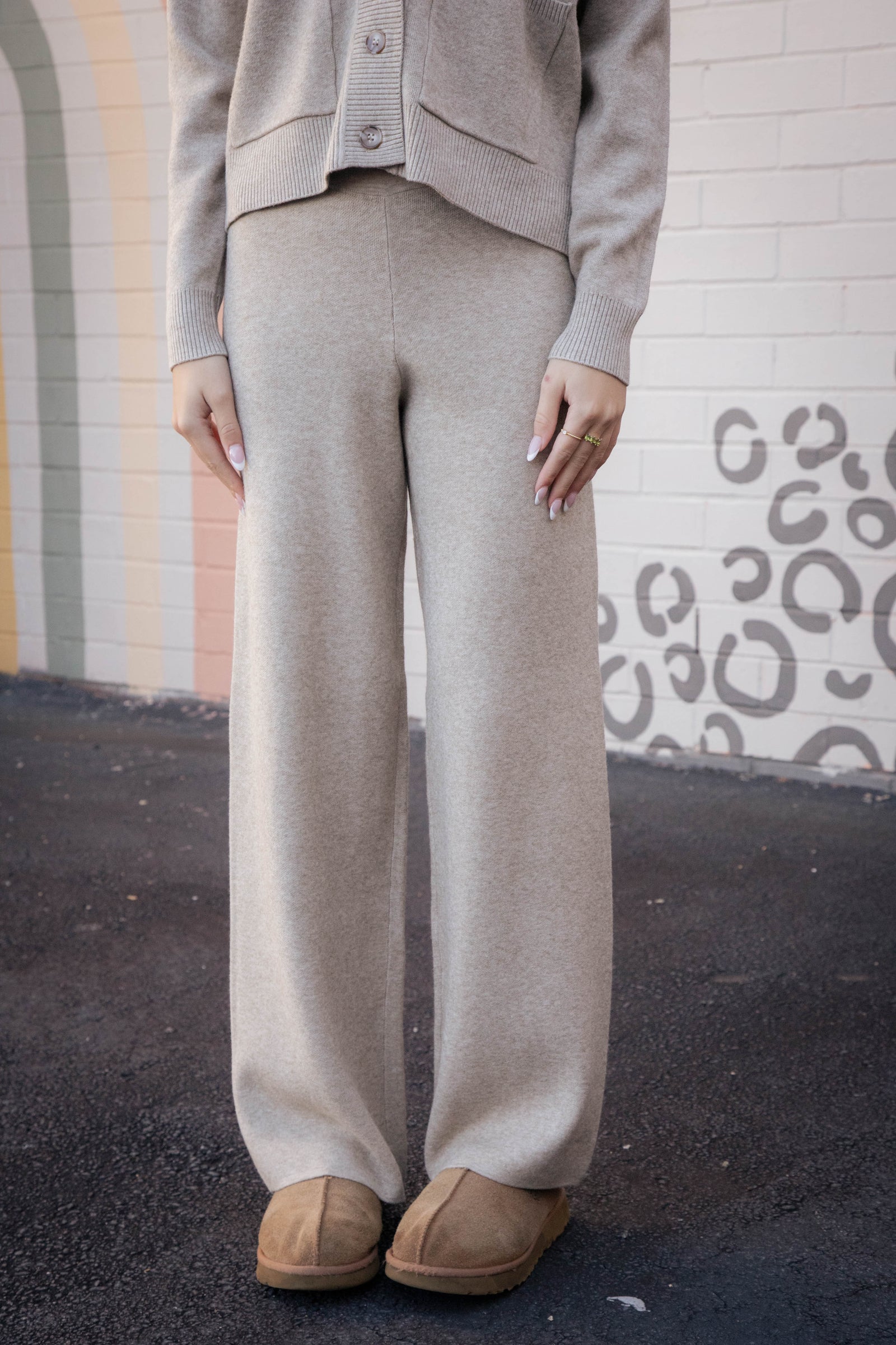 Kelsie Knit Pants, Stone | Sadie & Sage – North & Main Clothing