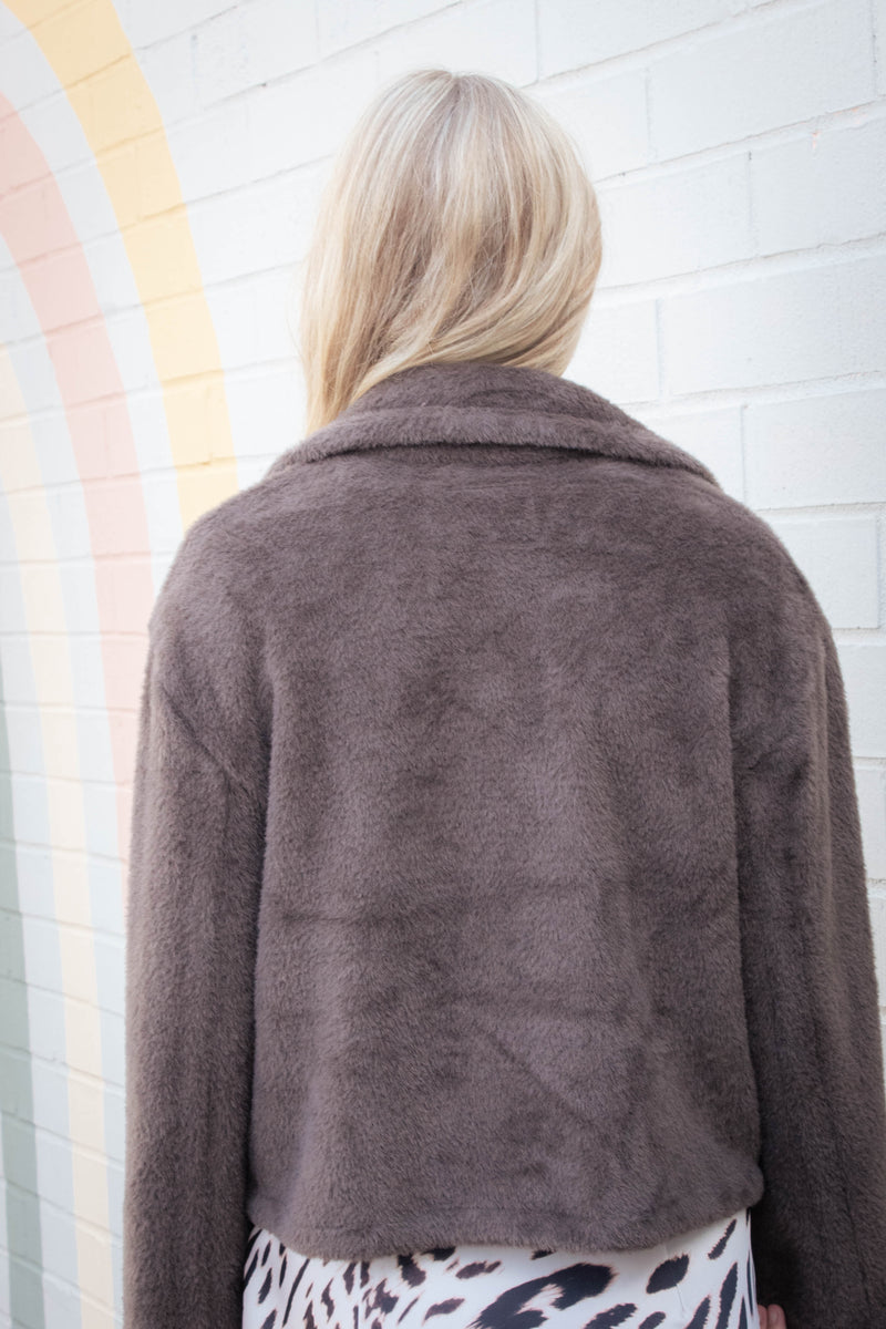 Colette Fur Jacket, Choco Chip | Sanctuary