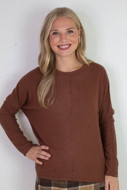 Eliana Seam Front Top, Chestnut