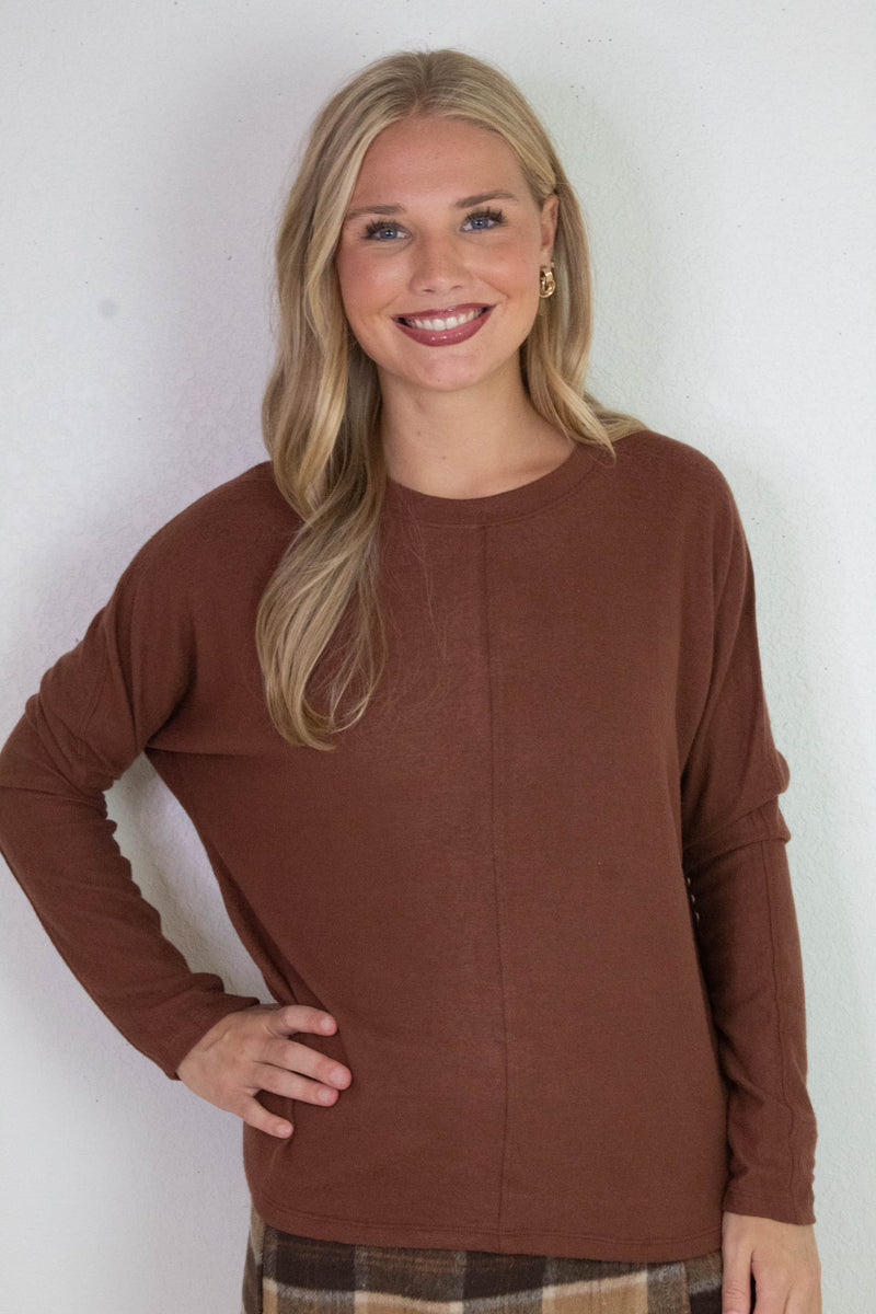 Eliana Seam Front Top, Chestnut