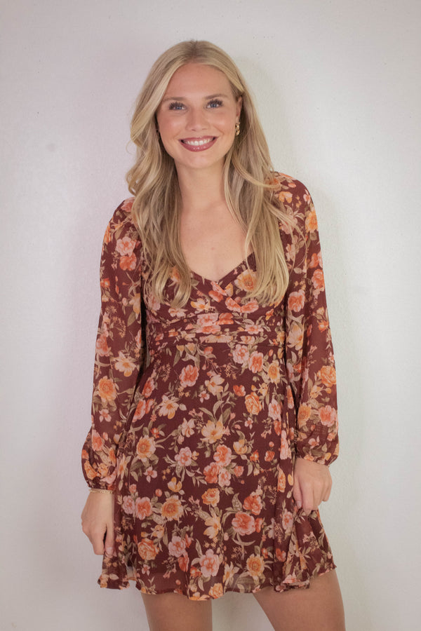 Ivy Sweetheart Neck Mini Dress, Burgundy Multi