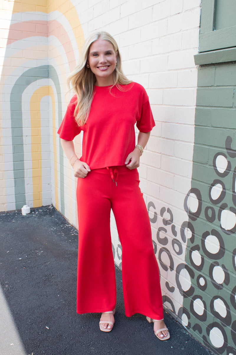 Cool Cotton Boxy Tee, Spanx Red | SPANX