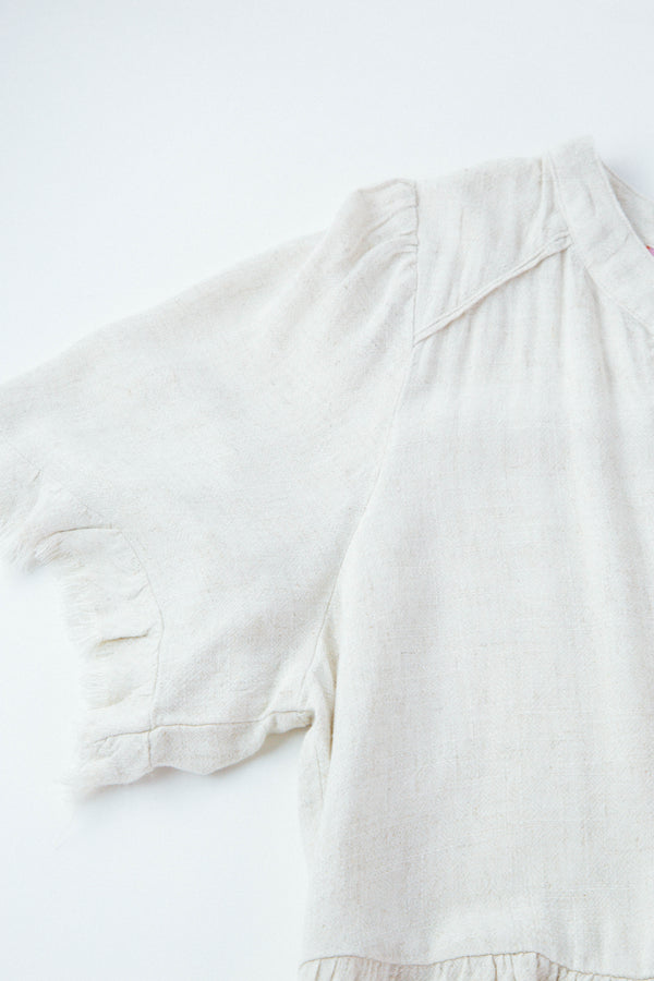 Madison Frayed Detail Top, Oatmeal | Extended Sizes