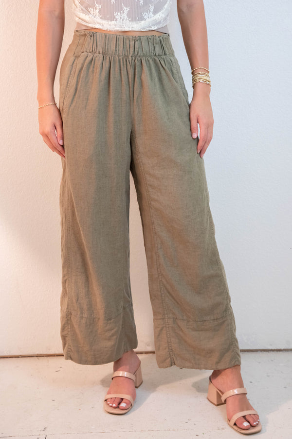 Days End Linen Pull On Pants, Caiman | Free People
