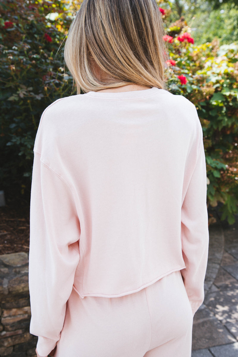 Burrow Cutoff Sweatshirt, Dusty Pink